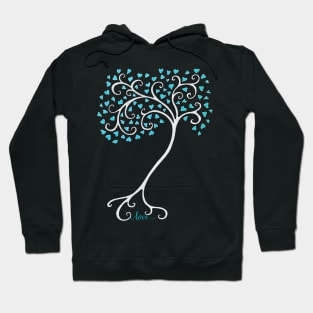 White Love Heart Tree Hoodie